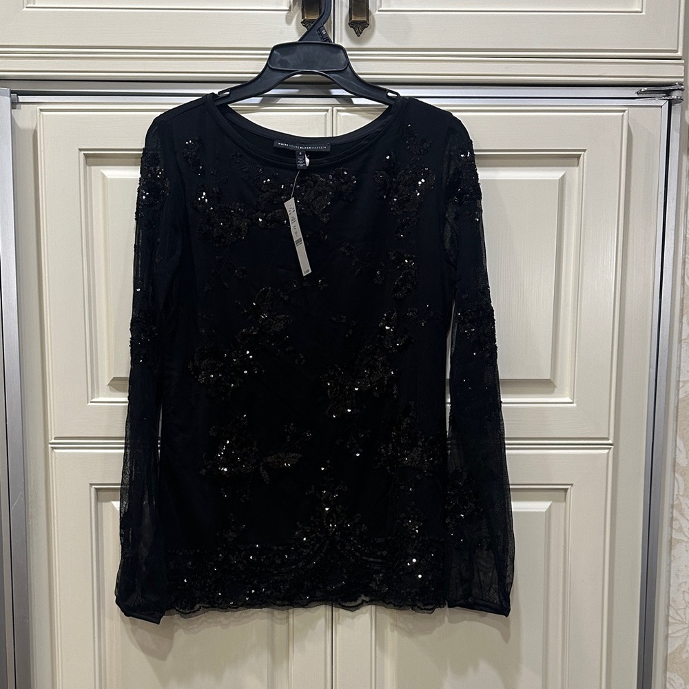 Elegant Black Sequin Women's Top
